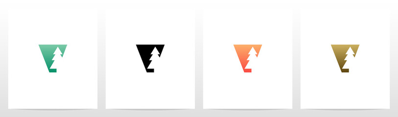 Pine Tree On Letter Logo Design V
