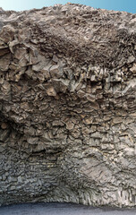 Columnar basalt cave at Reynisfjara beach near Vik, Southern Iceland