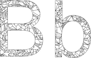 polygon letter B illustration set in vector format