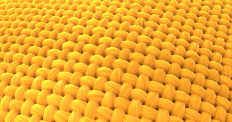 Close-up fabric fiber. Fibers with a spiral surface And that surface is a wave. 3D illustration.