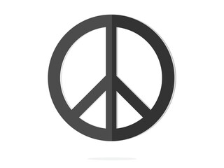 isolated black peace symbol paperwork icon sign flat vector design