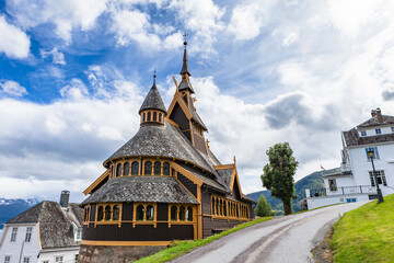 St. Olaf's Church. An Anglican church in the village of Balestrand in Sogndal Municipality in the...