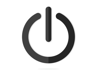 isolated thick grey power on or off sign computer shutdown or electric appliance  icon paperwork style flat vector design