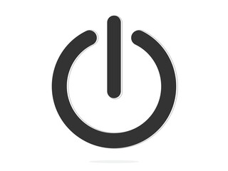 isolated thick grey power on or off sign computer shutdown or electric appliance icon flat vector design