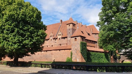Walls of the Teutonic Castle in Malbork, Poland