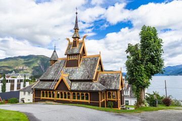 St. Olaf's Church. An Anglican church in the village of Balestrand in Sogndal Municipality in the...
