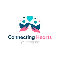 Love and Care Charity Heart Logo Design Idea