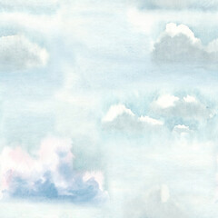 Hand painted watercolor clouds