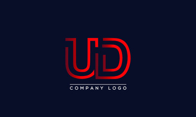 Abstract creative minimal unique alphabet letter icon logo UD