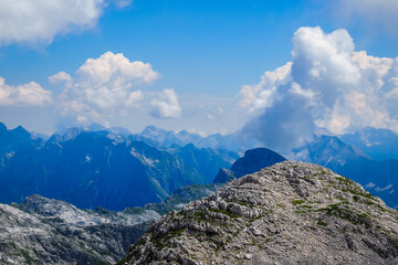 Julian Alps and Triglav National Park in Slovenia, defocused