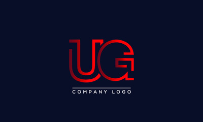 Abstract creative minimal unique alphabet letter icon logo UG