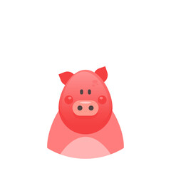 Cute Pig vector illustration, pig flat icon