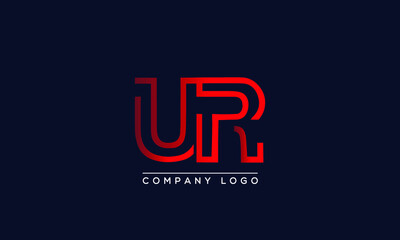 Fototapeta na wymiar Abstract creative minimal unique alphabet letter icon logo UR