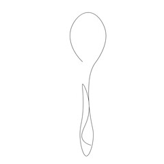Spoon silhouette one line drawing. Vector illustration