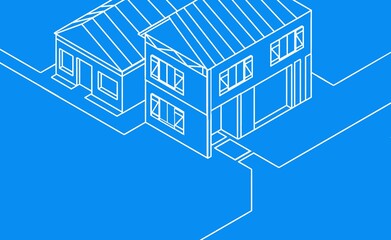 blueprint of house  with lines 