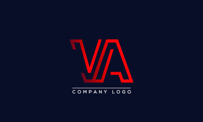 Abstract creative minimal unique alphabet letter icon logo VA