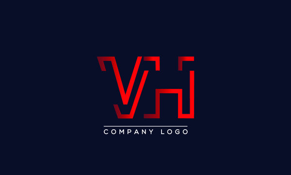 Abstract creative minimal unique alphabet letter icon logo VH