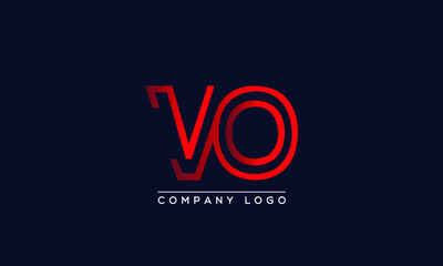Fototapeta na wymiar Abstract creative minimal unique alphabet letter icon logo VO