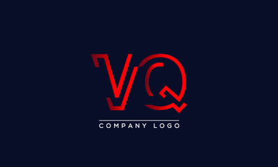 Abstract creative minimal unique alphabet letter icon logo VQ