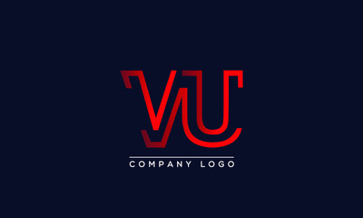 Abstract creative minimal unique alphabet letter icon logo VU