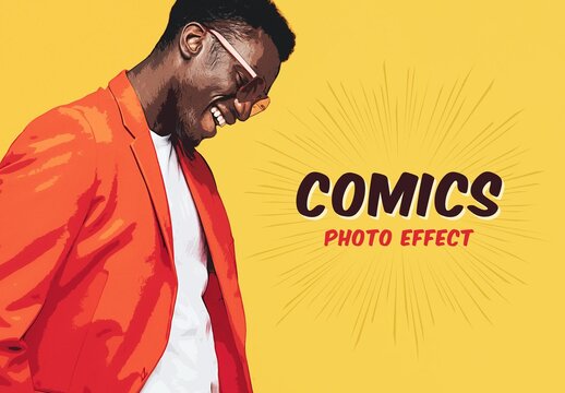 Comic Style Photo Effect Mockup