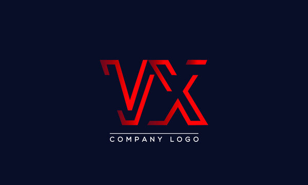 Abstract creative minimal unique alphabet letter icon logo VX