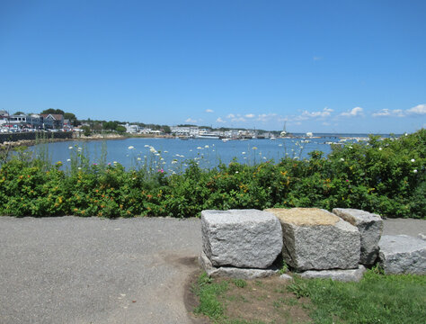 Plymouth Harbor Massachusetts Bay Stone Bench