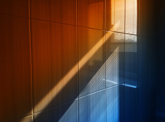 Diagonal ray of light coming through the window