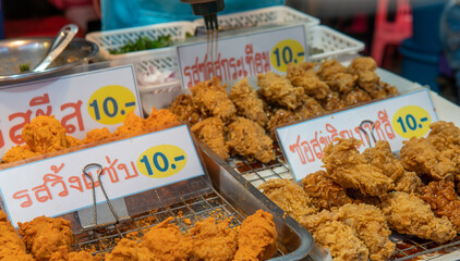 Street food meats for sale in Northern Thailand