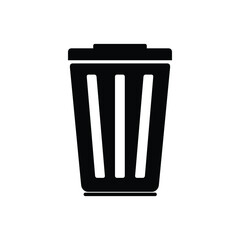 Trash can icon isolated flat, Trash can vector design, Trash can simple sign.