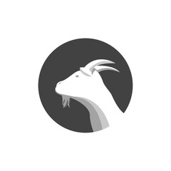goat silhouette logo. simple flat design logo of goat vector design