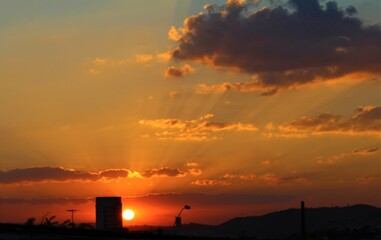 Extraordinary sunset in town