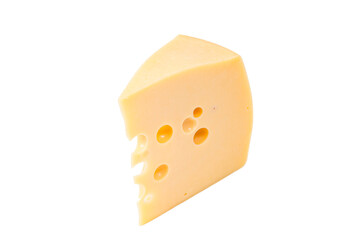 a piece of cheese isolated on a white background