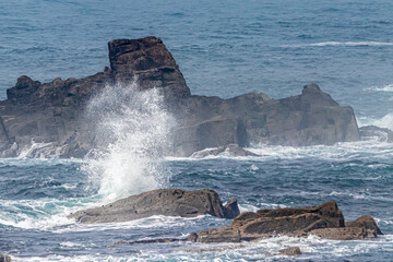 rocky coast of the island of Ouessant, off Brittany