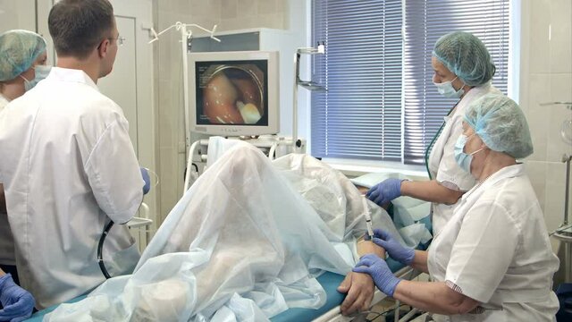 Operation using laparoscopic equipment