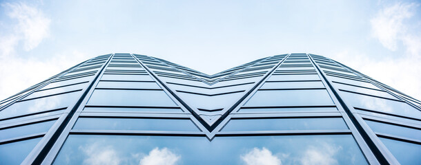 Fototapeta premium Architecture details Modern Building Glass facade Business background