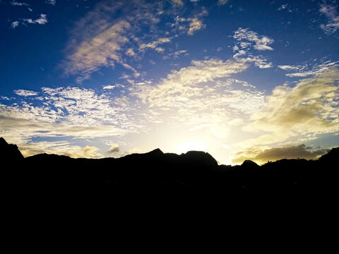 sunset in the mountains
