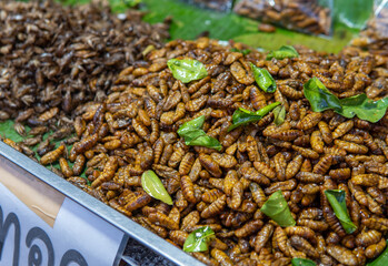 Street food meats for sale in Northern Thailand