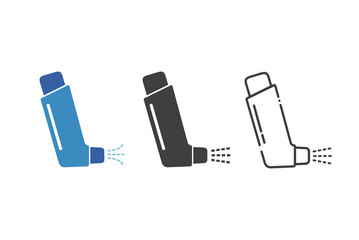 Inhaler icon.  Inhaler respiratory vector illustration.