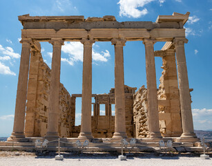 The old temple of the goddess Athena.  the ruins of the temple of the goddess Athena