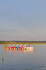 Water car for children  on the lake