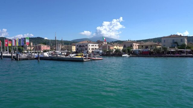 view of the ancient village of Lazise on the Lake Garda