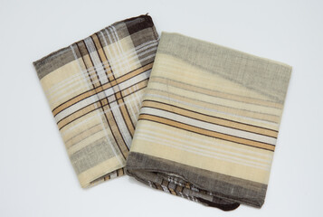 handkerchief with brown  lines on the white background