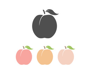 Peach icon.  Peach vector illustration.  Peach fruit vector illustration. 