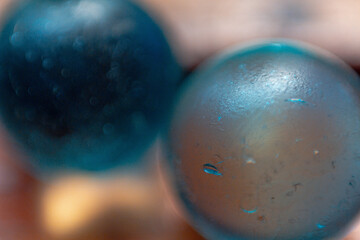 glass balls in close-up