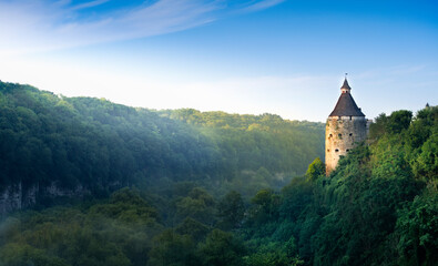 Ancient stone fortress in the city of Kamianets-Podilskyi, Ukraine