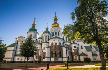 Fototapeta na wymiar Saint Sophia Cathedral in Kiev, Ukraine. Saint Sophia Cathedral in Kiev is an outstanding architectural monument of Kievan Rus