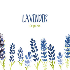 Template logo design of watercolor abstract icon lavender flower. Vector illustration
