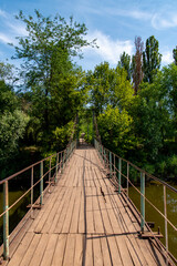 Fototapeta na wymiar Ukraine, Krivoy Rog city park bridge, 
