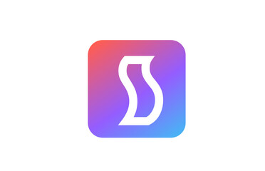 colored blue pink S alphabet letter logo icon. Line design for business and company identity